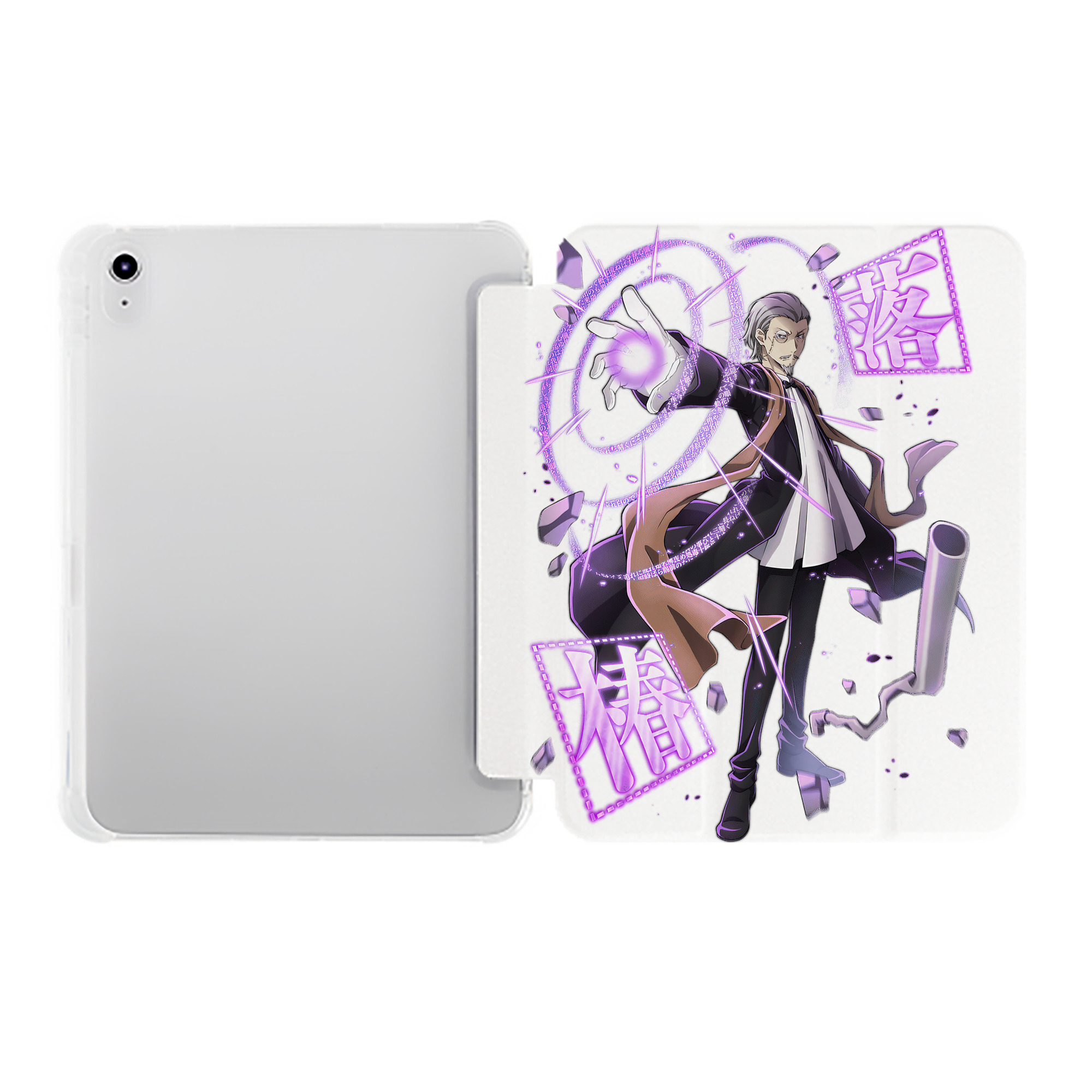 （画像用） 文豪ストレイドッグス Bungo Stray Dogs IPad ケース ペン収納付き 三つ折りスタンド PUレザー×シリコン 対応機種9.5/10.5/10.9インチ
